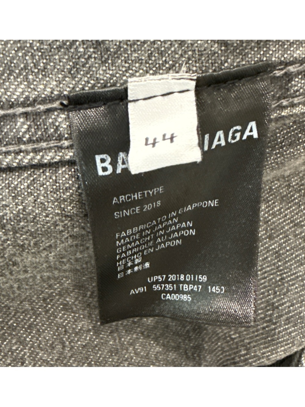 Authentic Gray Black Balenciaga Logo boxy Denim Jacket Men IT44 Designer Jacket - Picture 4 of 12